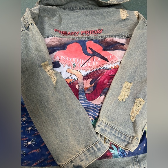 Weird design distressed denim jacket - Picture 2 of 6